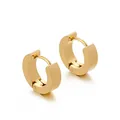 Minimalistische 18K vergoldete Titanstahl-Creolen mit professionellem Breitband-Design - Geometrischer Kreis Huggie / Gold (KE94571)