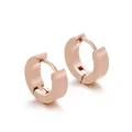 Roségoldene Creolen aus Edelstahl mit minimalistischem und modernem geometrischem Design. - Geometrischer Kreis Huggie / Roségold (KE94567)