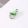 Rainbow iridescent 304 stainless steel lobster clasp jewelry accessory for DIY projects. - Colorful