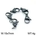 304 stainless steel lobster clasp findings in vintage black finish, size 15x7mm for DIY - Matte Black