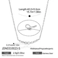 Collier en acier inoxydable argenté avec pendentif en zircone incurvé et fermoir mousqueton - Style Diamants Dégradés Argent (JDN0310023-S)