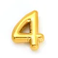 Glänzender Goldanhänger Zahl 4 im 3D-Ballon-Stil aus robustem Titanstahl gefertigt - Nummer 4 Stil (SP731G-4)