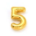 Minimalist golden titanium steel pendant necklace featuring numeric digit 5 design - Number 5 Style (SP731G-5)