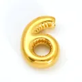 Polished golden stainless steel 3D number 6 balloon style pendant with glossy finish - Number 6 Style (SP731G-6)
