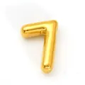 Minimalist gold-plated number 7 pendant necklace with a polished balloon-style finish - Number 7 Style (SP731G-7)