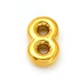 Polished gold inflatable balloon style number 8 pendant in durable titanium steel - Number 8 Style (SP731G-8)