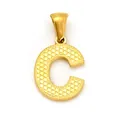 Ciondolo dorato lettera C con superficie strutturata e gancio lucido per collana donna - Stile Alfabeto C (SP004G-C(单吊坠))