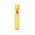 Gold rectangular letter pendant with elegant dotted texture and polished finish - Letter I Style (SP004G-I, Pendant Only (Without Chain))