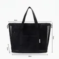 Large black mesh beach bag with multi-pockets for swimming and shower essentials - Large / Black
