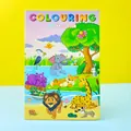 Cartoon jungle animals coloring and stickers book with cute lion and giraffe cover - Animal