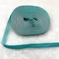 Teal velvet ribbon roll with a fine texture for gift wrapping and DIY crafts - Ribbed Single-sided Flocking (07)