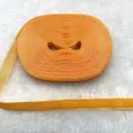Orange velvet ribbon 1cm wide for gift wrapping and DIY crafts on soft background - Ribbed Single-sided Flocking (08)