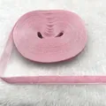 Pink elastic velvet ribbon roll for gift wrapping and DIY handcrafted accessories - Ribbed Single-sided Flocking (11)