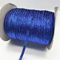 Dark blue sparkling sequin velvet ribbon on grey spool for gift wrapping DIY crafts - Glitter Webbing (03.)