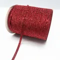 1cm red glitter velvet ribbon roll for DIY gift packaging and festive decorations - Glitter Webbing (05.)