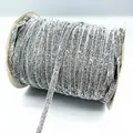 Silver glitter velvet ribbon on roll for gift wrapping and DIY crafts decoration - Glitter Webbing (11.)