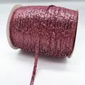 Rose pink glitter velvet ribbon roll for gift wrapping and DIY crafts decoration - Glitter Webbing (18.)