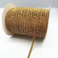 3mm metallic gold glitter elastic ribbon on a roll for gift wrapping and DIY crafts - Glitter Webbing (21.)