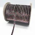 Roll of colorful glitter elastic ribbon with multi-color sparkling finish on kraft spool - Iridescent Glitter Band (25.)