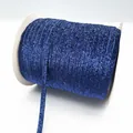 1cm dark blue glitter velvet ribbon roll for DIY gift wrapping and decoration - Glitter Webbing (14.)