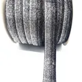 Roll of 1cm silver glitter velvet ribbon for gift wrapping and DIY crafts decor - Glitter Webbing (23.)