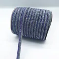 Blue-green glitter velvet ribbon 1cm width on white spool for DIY gift wrapping - Iridescent Webbing (24.)