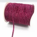 Deep pink glitter elastic ribbon spool for gift wrapping and DIY crafts decor - Glitter Webbing (08.)
