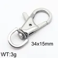 Silver stainless steel swivel lobster clasp 34x15mm for jewelry making - Swivel Lobster Clasp (KLJ6262-Z) / Steel