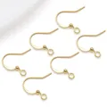 Set di 6 ganci per orecchini in rame placcato oro con perline per creazione di gioielli - T94-17x18mm Gancio Per Orecchino Piatto In Rame Placcato Oro 18 Carati Con Elevata Ritenzione Del Colore E Perline - 016 G