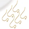 Cinque ganci per orecchini a U placcati in oro con pallina per gioielli fai da te - T473-20x12mm Orecchini A Sfera Semplici In Rame Placcato Oro 18 Carati Con Elevata Ritenzione Del Colore - 016 G
