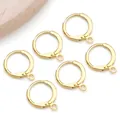 Monachelle a leva placcate in oro con occhiello per gioielli fai-da-te, set da 6 pezzi - T90-13x16mm Gancio Francese Placcato Oro 18 Carati Con Elevata Ritenzione Del Colore Gancio Rotondo Francese Per Orecchie