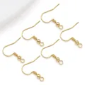 Set di 6 ganci per orecchini in rame placcato oro con molla e perlina per gioielli - Ganci Per Orecchie T96-19x20mm In Rame Placcato Oro 18 Carati Con Forte Ritenzione Del Colore E Perline
