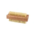 Detailed view of double-sided wooden nail brush with natural sisal bristles for cleaning - Ebony Double-sided Sisal Nail Brush Wtm-smjm-zjs