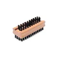 Dual-sided beechwood nail brush with stiff black bristles for deep hand cleaning - Beechwood Oiled Double-sided Black Pp Bristle Nail Brush J-pp-zjs-h