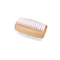 Double-sided natural beech wood nail brush with soft white bristles for hand cleaning - Beechwood Thick-handled White Pp Silk Nail Brush Jm-pp-zjs-1.4