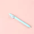 Creative light blue retractable gel pen with a colorful iridescent flower clip decoration - Blue