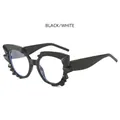 Lunettes œil de chat avec monture géométrique noire et verres transparents - Monture Noire Verres Transparents