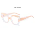 Lunettes de soleil œil de chat roses avec monture cristal et verres clairs - Monture Rose Verre Clair