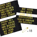 Set de 18 bandas de satén para despedida de soltera en blanco y negro con letras oro - Juego de 18 Piezas Blanco y Negro Impresión de Tinta