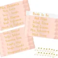 18-piece rose gold satin sash set for bachelorette parties with 12 gold safety pins - 18-Piece Rose Gold Set Gold Ink