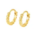Orecchini a cerchio in argento 925 placcato oro con design a perline stile retrò - Argento 925 / Giallo