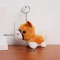 Portachiavi pony di peluche arancione e bianco con coda in finta pelliccia morbida - Marrone Scuro