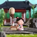 Ancient Chinese style girl figurine with lantern ornament, size 7x4.5x10cm and weight 125g - Ancient Style Series Ornaments / Knowledge Style