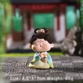 Blue dress Tang Dynasty style girl figurine, resin desk ornament, size 4.5x4x7cm - Large Size Chess Style
