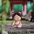 Miniature figurine of a girl in pink and white Hanfu reading a book, 7cm resin ornament - Large Size Book Style