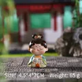 Chinese ancient style figurine holding a white cat, 4.5x4x7cm resin desktop ornament - Large Size Cozy Style