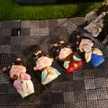 Set of four cute Chinese Tang dynasty style resin dolls in vibrant colorful dresses - Set of 4 / Mixed Colors (Fridge Magnet)