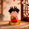 Cute cartoon girl Capybara figure in pink Hanfu with gold bar standing on base - Fortune Granting Lady (1213-14)