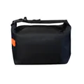 Insulated black lunch bag with high-capacity interior and orange strap detail - Dumpling Style Insulated Bag / Black