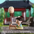 Traditional Chinese girl figurine playing chess with vintage palace lamp and table - Ancient Style Series Ornaments / Chess Style